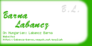 barna labancz business card